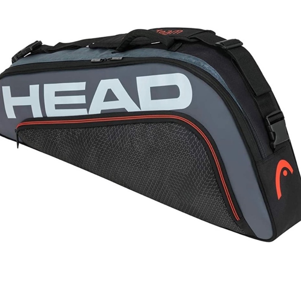 HEAD TENNIS TOUR TEAM 3R RAQUET BAG EQUIPMENT DUFFLE BAG GREY BLACK NWOT